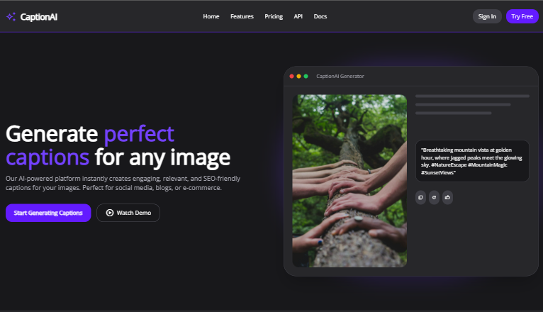 Screenshot of Describe AI project showing the main interface